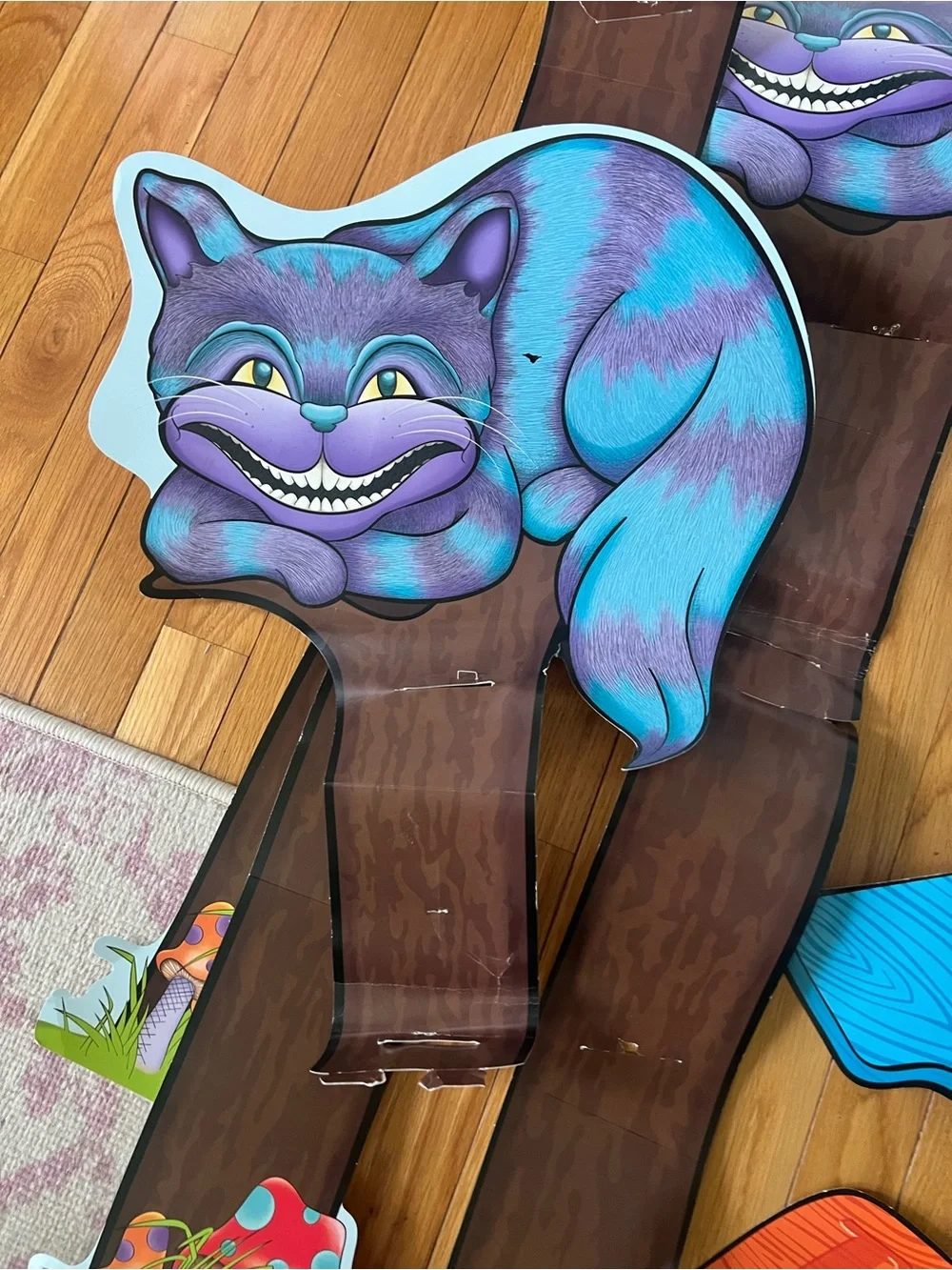 Whimsical Cheshire Cat Directional Sign Stakes - Multicolor